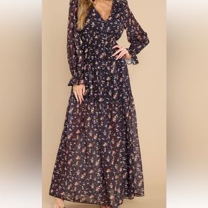 Aakaa maxi dress with functional buttons